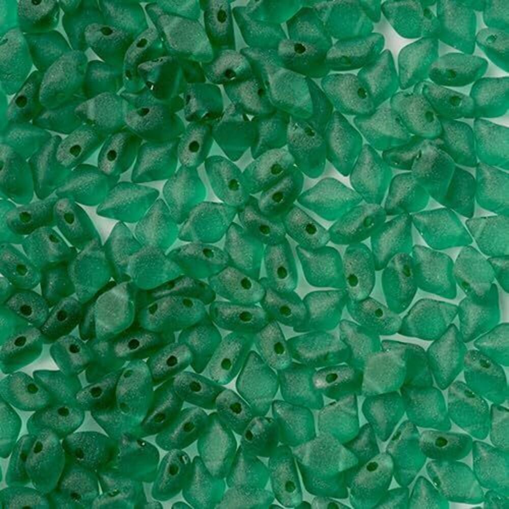 6158 Matubo Czech Gemduo 2-Hole, Emerald Matt, 50g